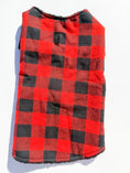 Load image into Gallery viewer, Black and Red Check Dog Jacket