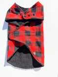 Load image into Gallery viewer, Black and Red Check Dog Jacket
