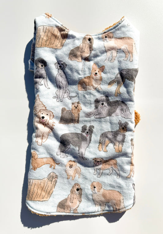 Blue Dogs Dog Jacket - SIZE SMALL ONLY