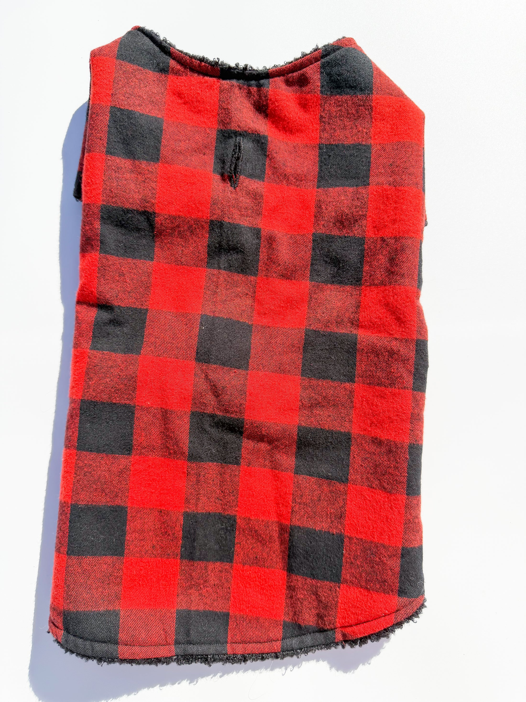 Black and Red Check Dog Jacket