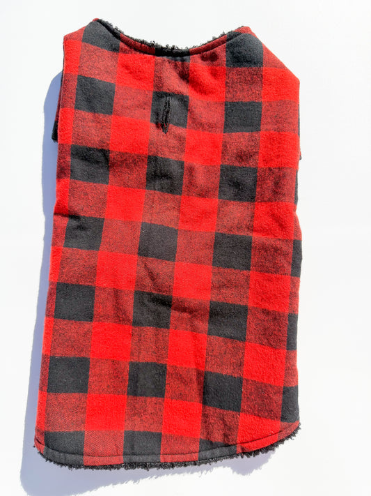 Black and Red Check Dog Jacket