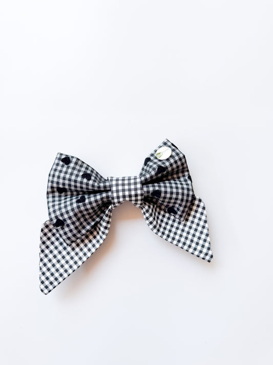 Checkered Valentine Sailor Bow
