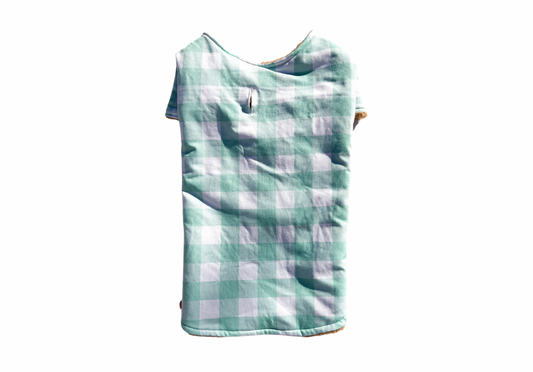 Mint Green Gingham Dog Jacket