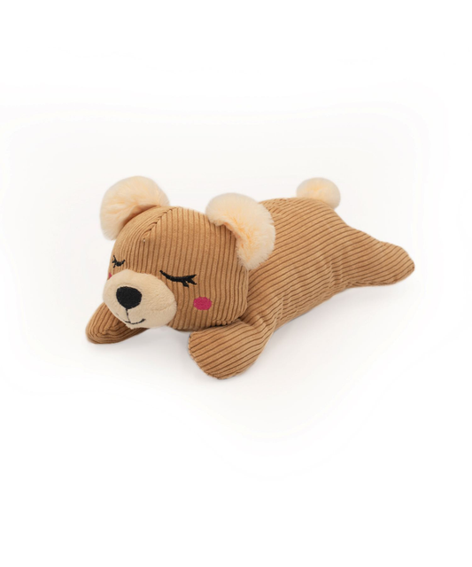 Silent Squeaker Bear Plush Dog Toy