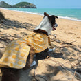 Load image into Gallery viewer, dog at the beach in sun print towel
