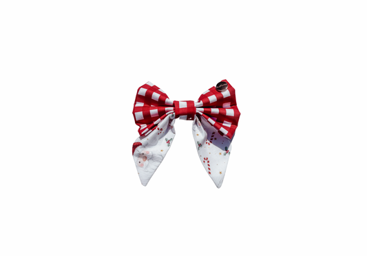 Gingham Santa Sailor Bow