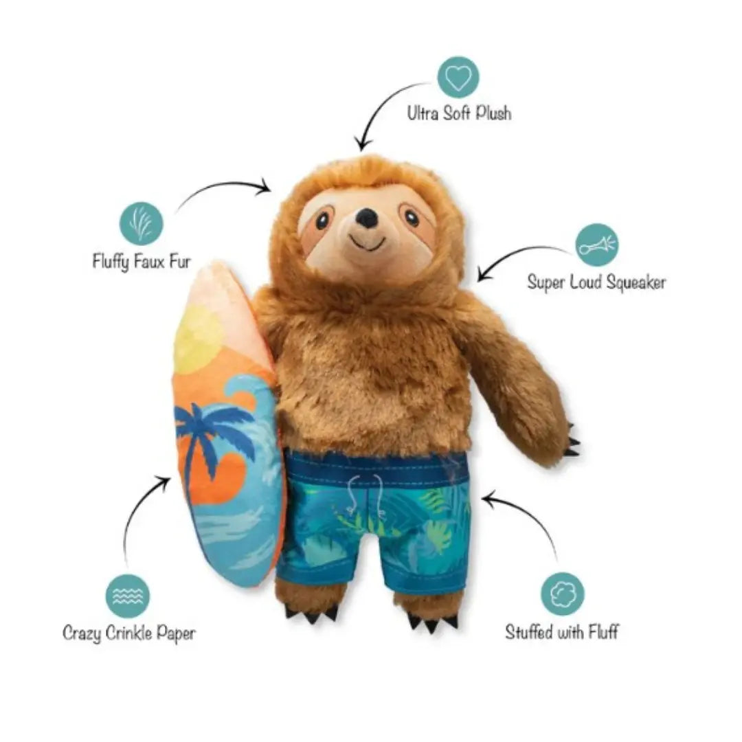 Surfing Sloth Plush Toy