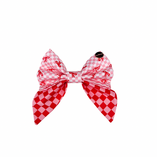 Red Bows Gingham Sailor Bow