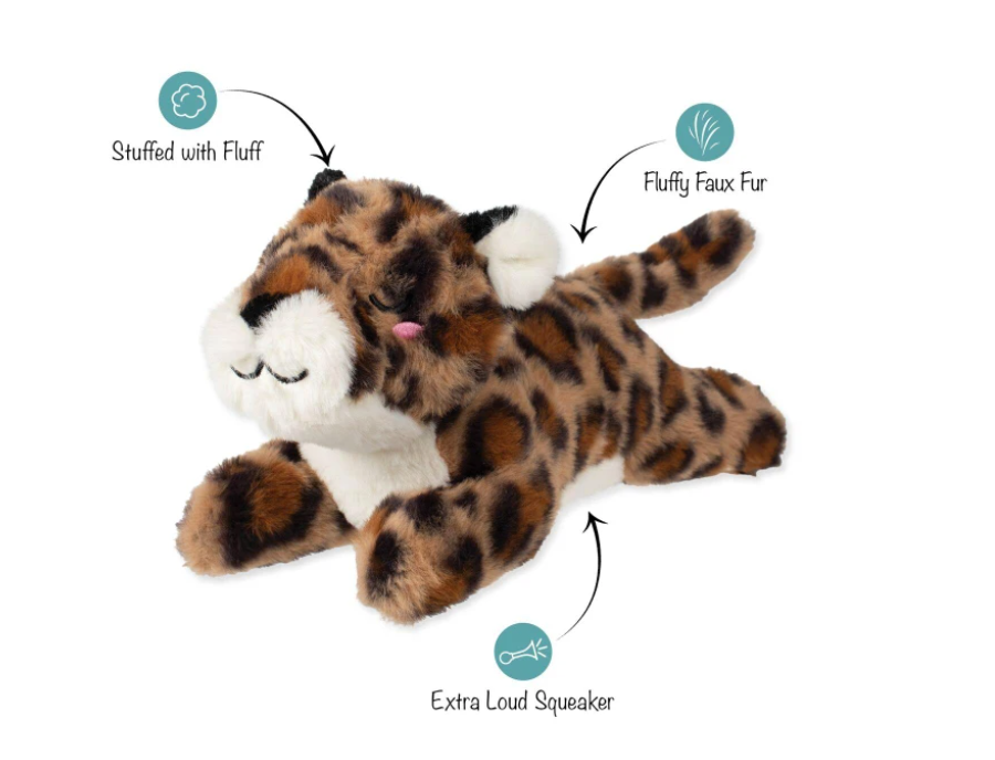 Cheetah Plush Dog Toy