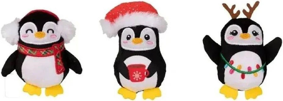 Mini Christmas Penguin Plush Dog Toys 3 pack
