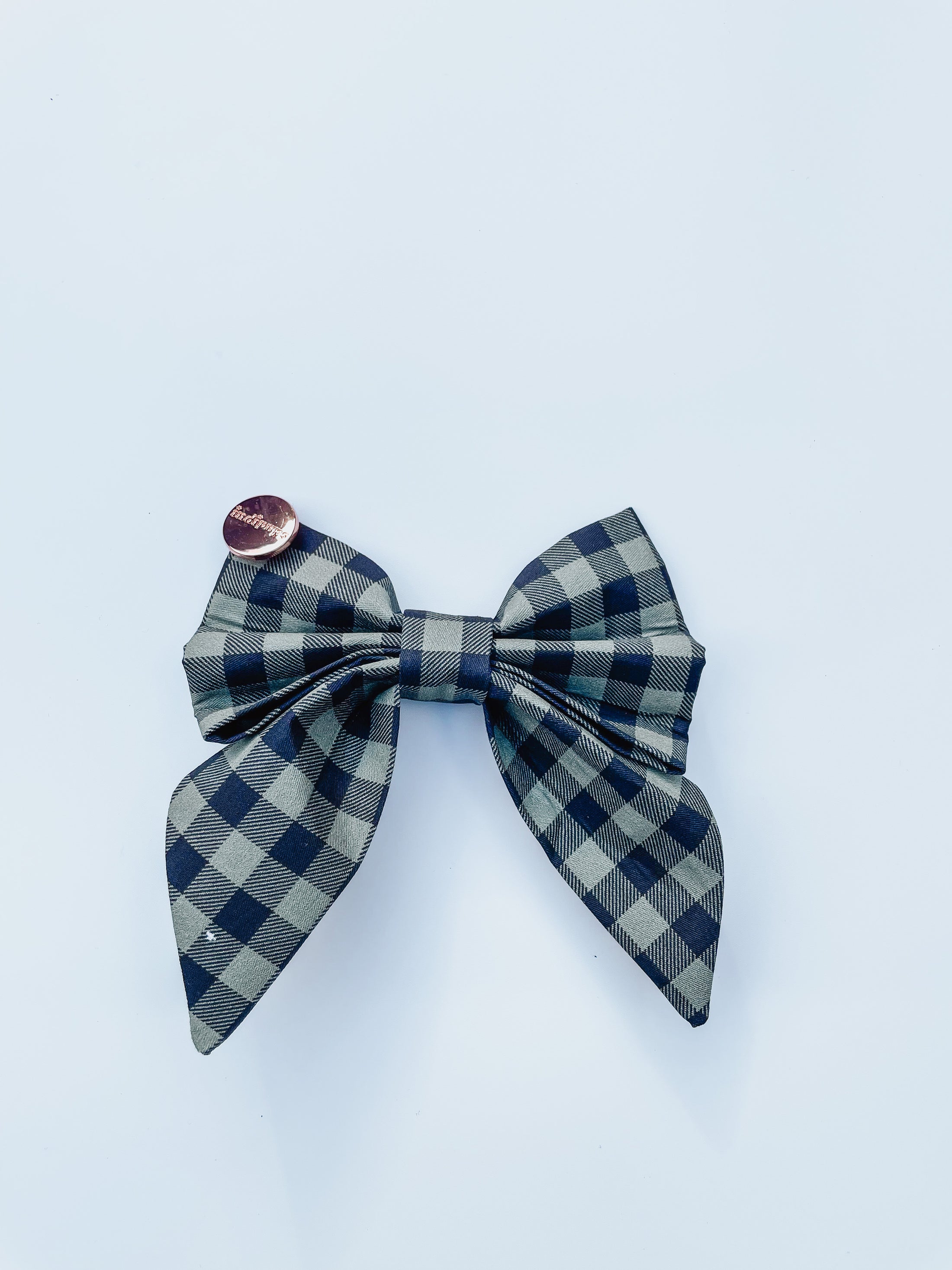 Christmas Check Dog Sailor BowSailor Bow